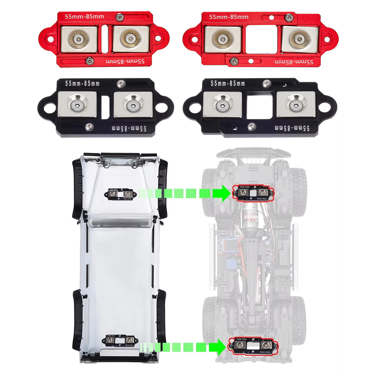 4 pces 55-85mm ímã ajustável c - Body Shell Rc avaliação e preço