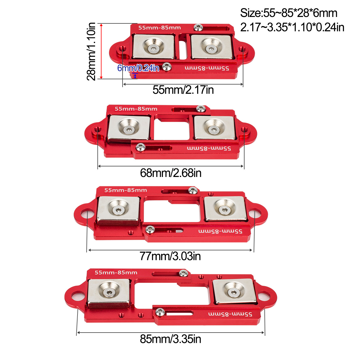 4 pces 55-85mm ímã ajustável c - Body Shell Rc avaliação e preço